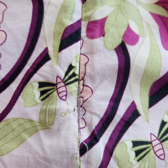 Vintage Byerwear Cotton Pink Butterfly Floral A-Line Skirt 28 - Picture 7 of 9